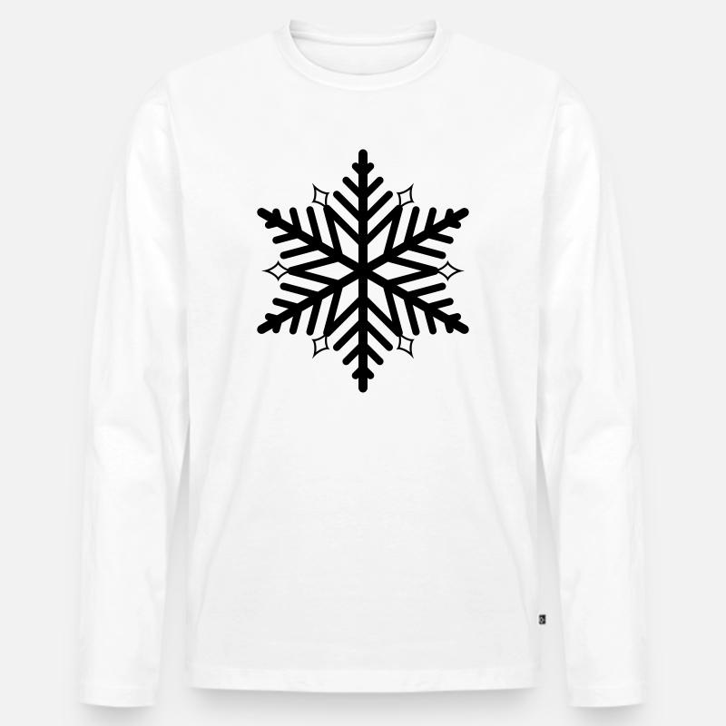flake Schneeflocke Schnee Flocke - Männer Premium Bio Langarmshirt - Weiß