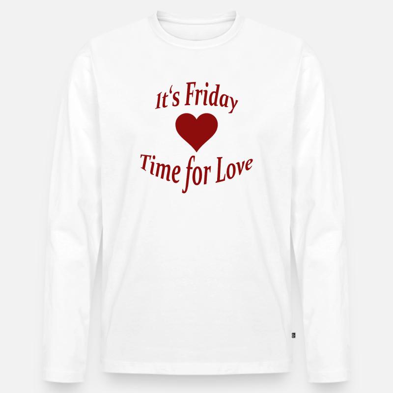FRIDAY - TIME FOR LOVE - Männer Premium Bio Langarmshirt - Weiß