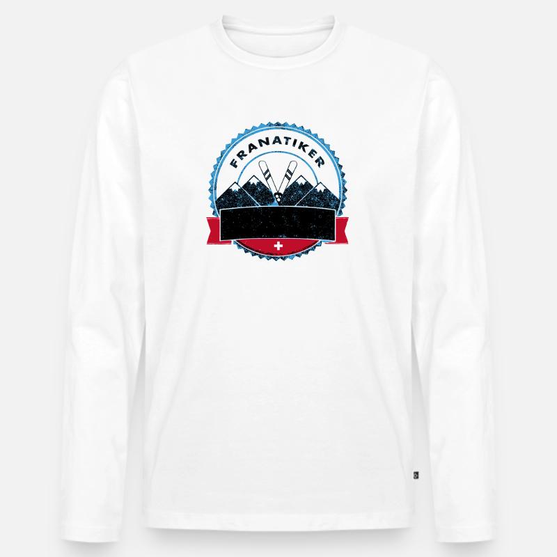 Franatiker - Männer Premium Bio Langarmshirt - Weiß
