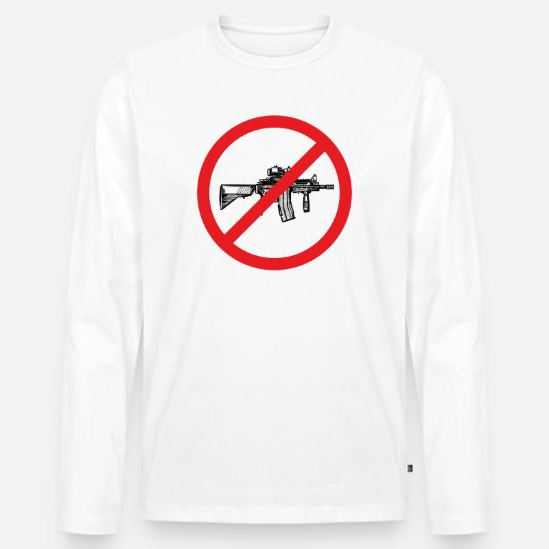 Waffenverbot Friedenszeichen - Illustration - Männer Premium Bio Langarmshirt - Weiß