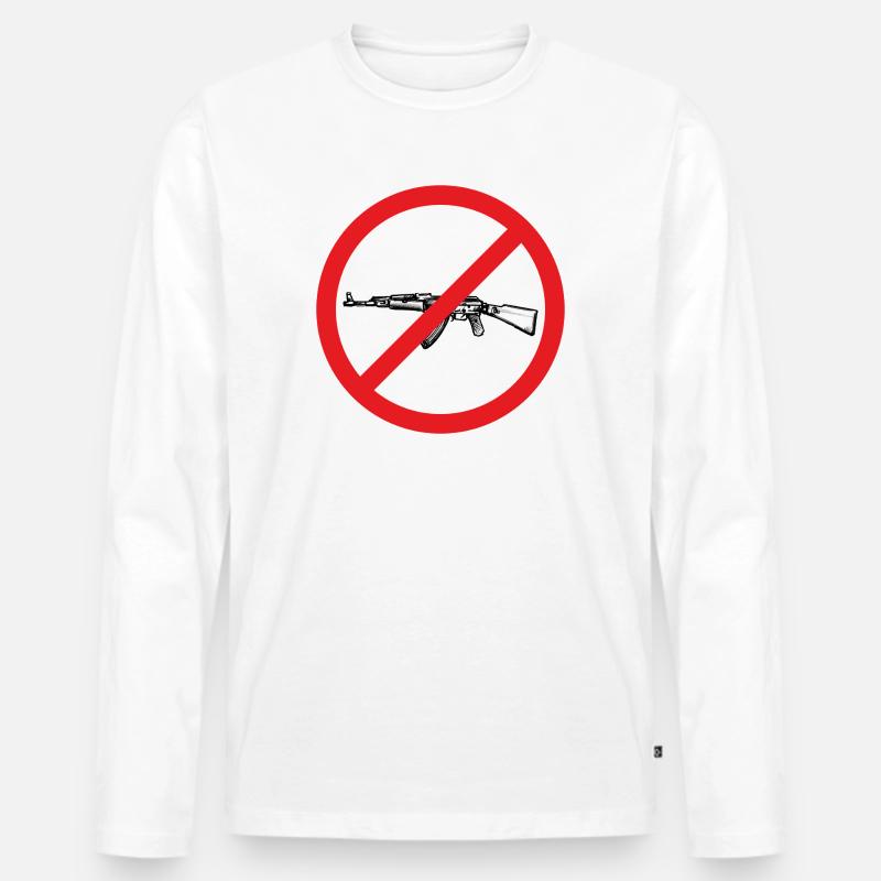 Waffenverbot Friedenszeichen - Illustration - Männer Premium Bio Langarmshirt - Weiß