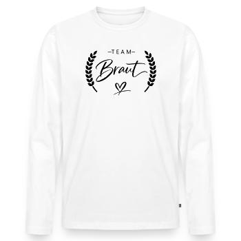 Équipe Bride - T-shirt manches longues Premium bio Homme - blanc - Devant - Nico (187cm)