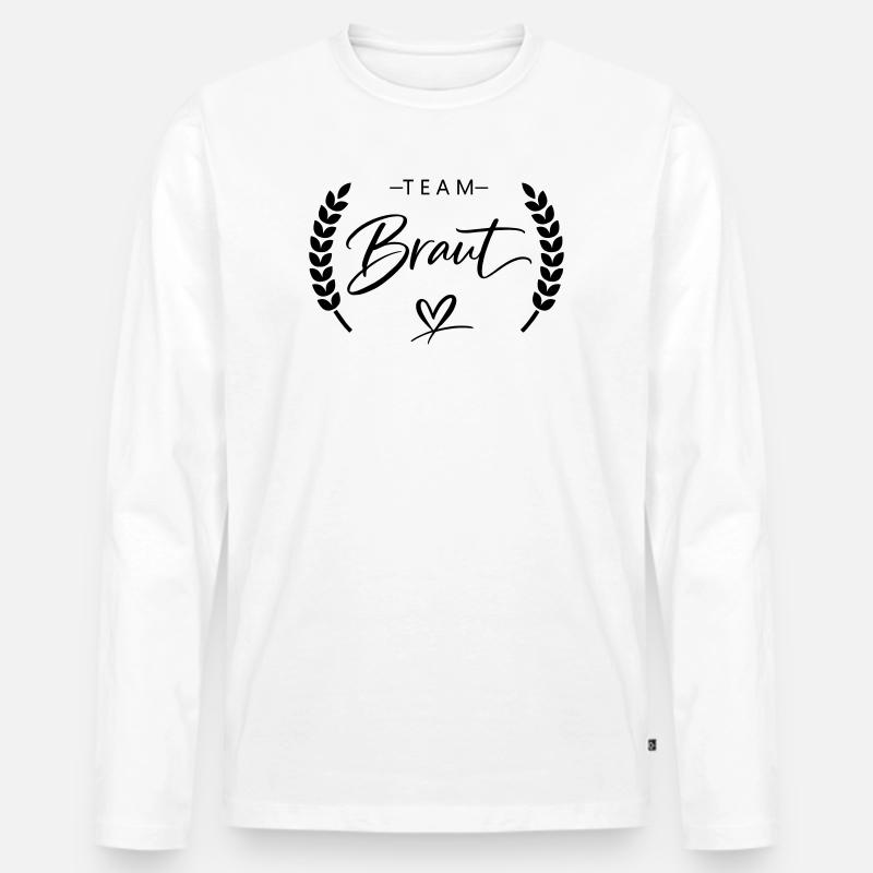 Team Braut - Männer Premium Bio Langarmshirt - Weiß