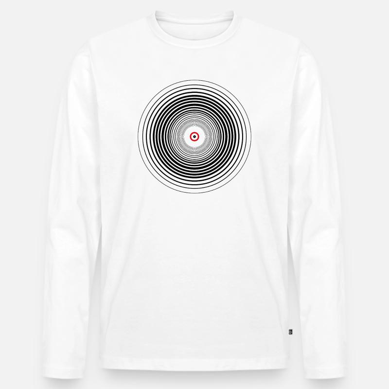 Vinyl - Männer Premium Bio Langarmshirt - Weiß