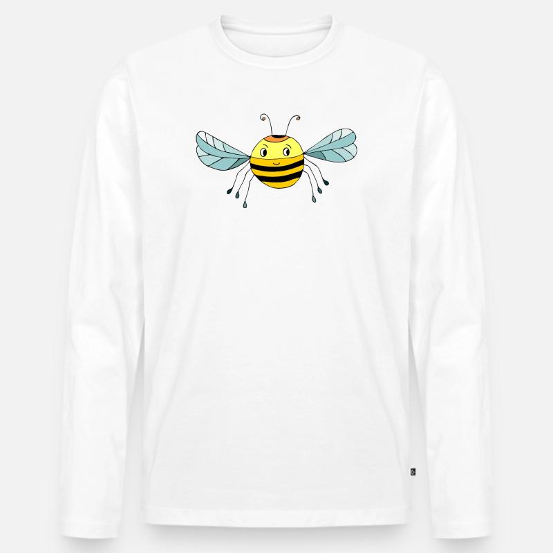 insetto - Maglia a manica lunga ecologica premium da uomo - bianco