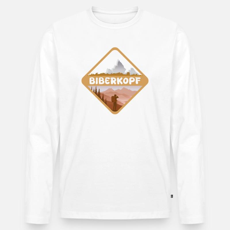 Mountains Biberkopf - Männer Premium Bio Langarmshirt - Weiß