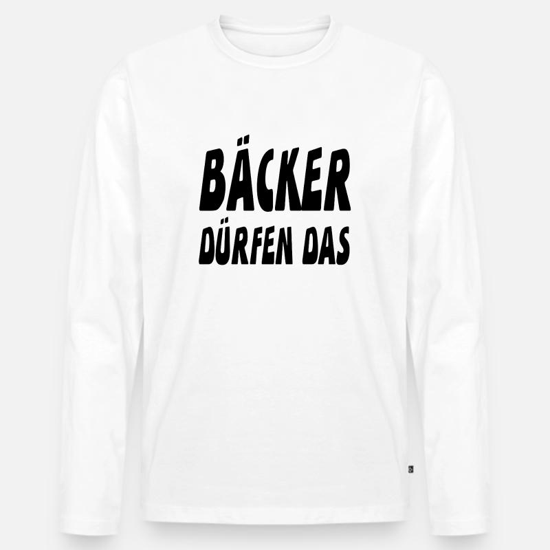 Bäcker - Männer Premium Bio Langarmshirt - Weiß