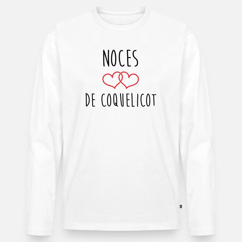 Mohnhochzeit 8 Jahre Ehe - Männer Premium Bio Langarmshirt - Weiß