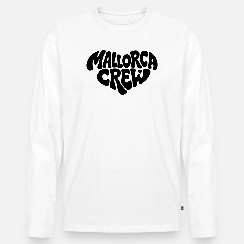 Mallorca Crew  - Männer Premium Bio Langarmshirt - Weiß