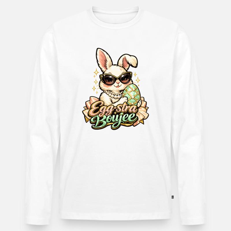 Egg-stra Boujee Easter Bunny Easter - Men's Premium Organic Long Sleeve Shirt - white