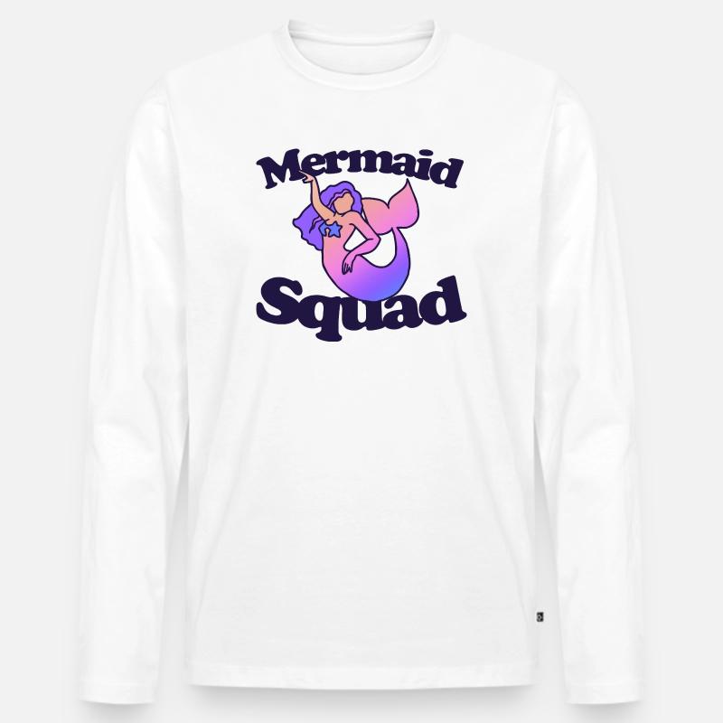 Meerjungfrauen-Squad-Gradient - Männer Premium Bio Langarmshirt - Weiß