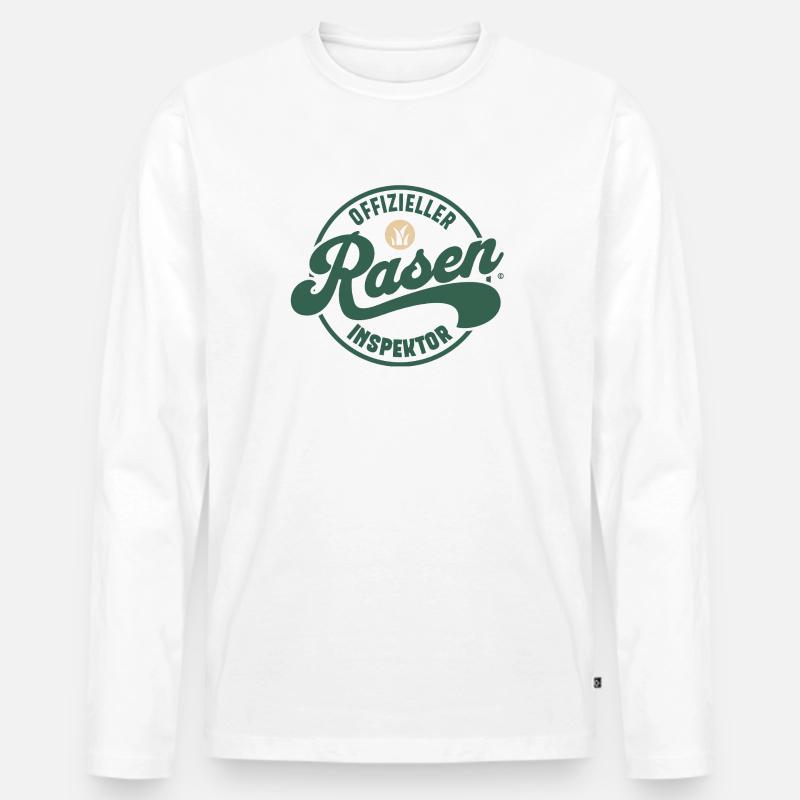 Offizieller Rasen Inspektor - Männer Premium Bio Langarmshirt - Weiß