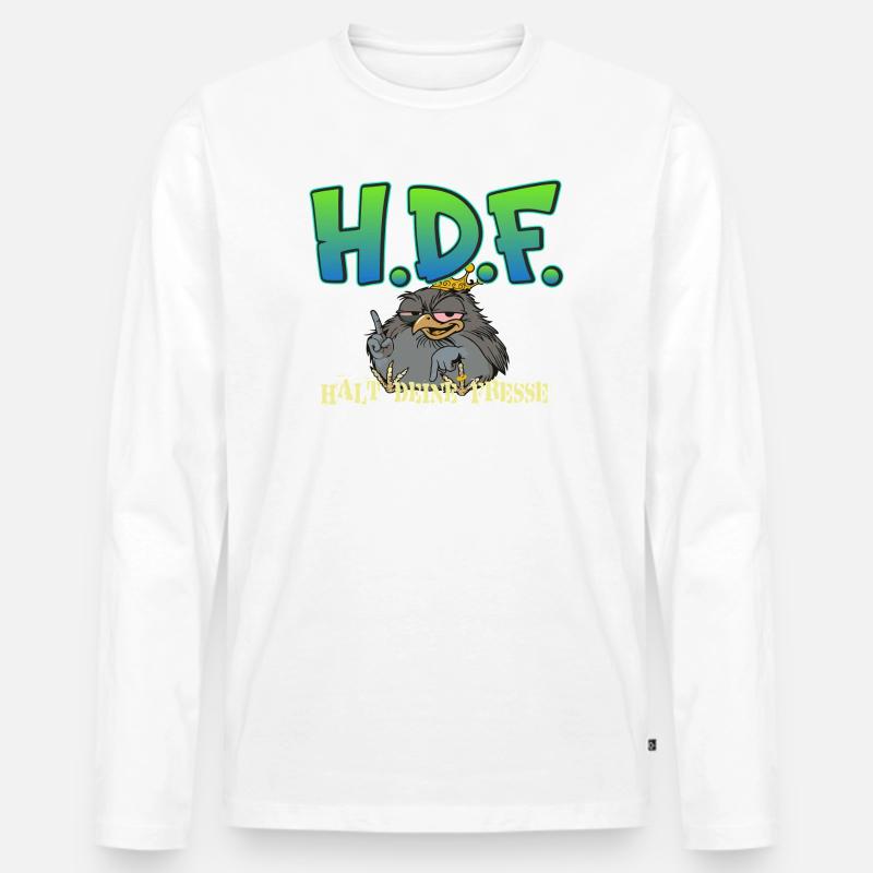 H.D.F.  - Männer Premium Bio Langarmshirt - Weiß