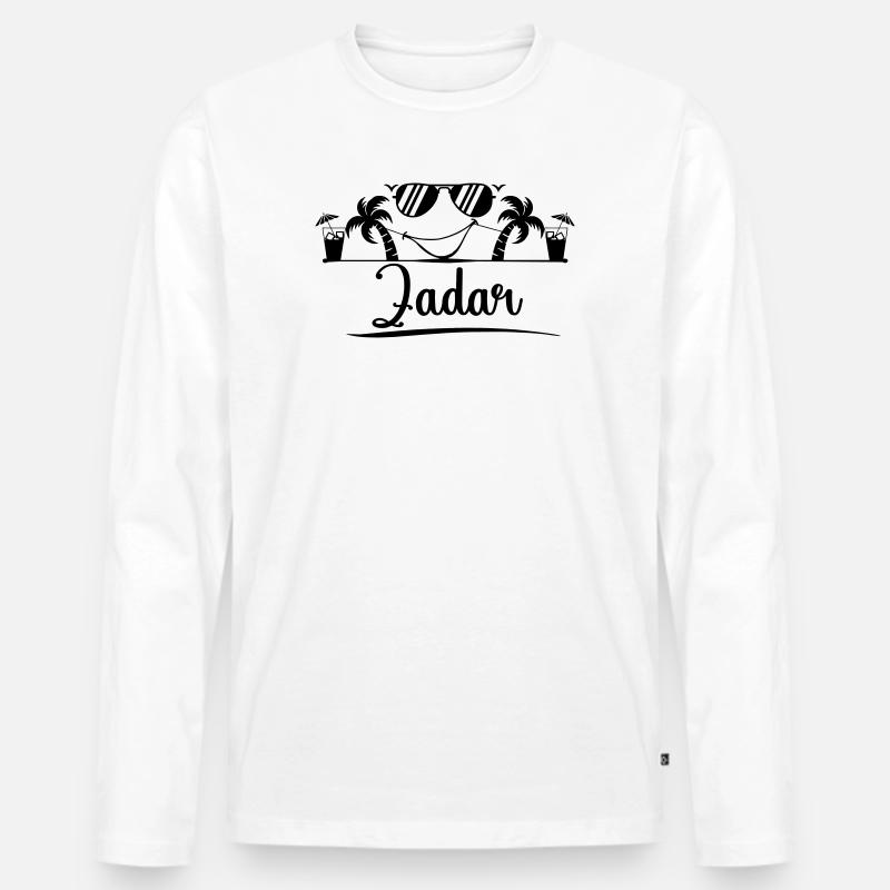 zadar - Männer Premium Bio Langarmshirt - Weiß