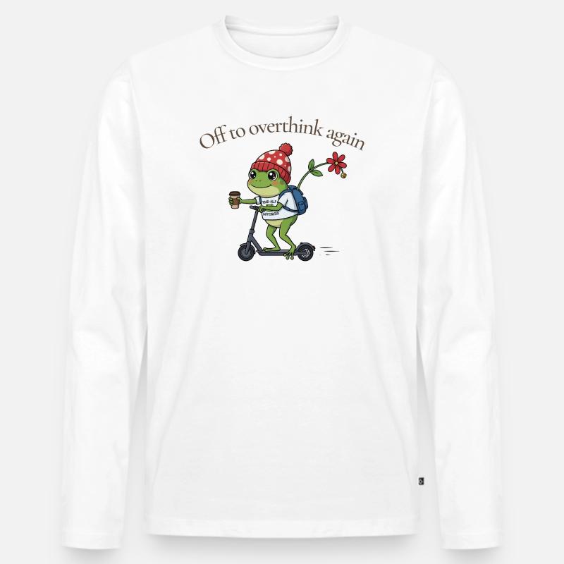 Toad-ally caffeinated Frosch - Männer Premium Bio Langarmshirt - Weiß