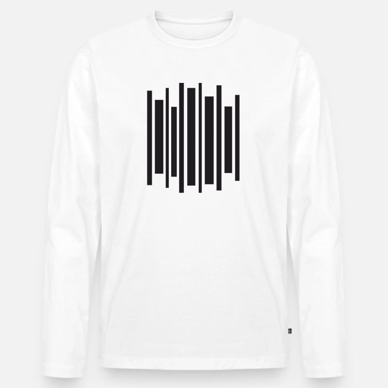 Geometrischer Equalizer-Impuls - Männer Premium Bio Langarmshirt - Weiß