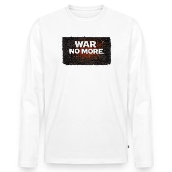 War No More – Sticker Peace & Humanity - Men's Premium Organic Long Sleeve Shirt - white - Front - Nico (187cm)