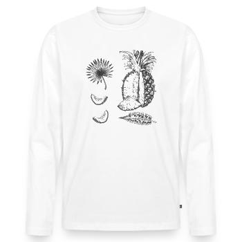  Ananas - Männer Premium Bio Langarmshirt - Weiß - Vorne - Nico (187cm)