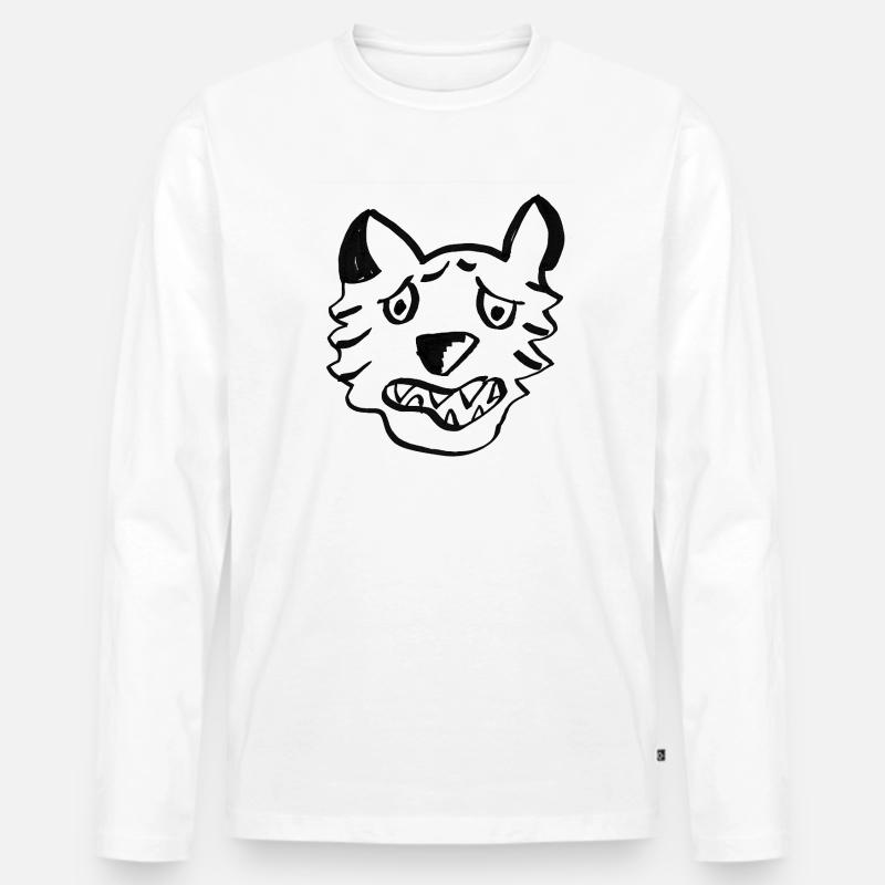 Black Wolf Graffiti-Linien - Männer Premium Bio Langarmshirt - Weiß