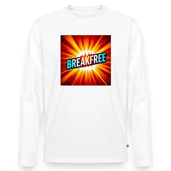 Breakfree Burst Graphic - Men's Premium Organic Long Sleeve Shirt - white - Front - Nico (187cm)