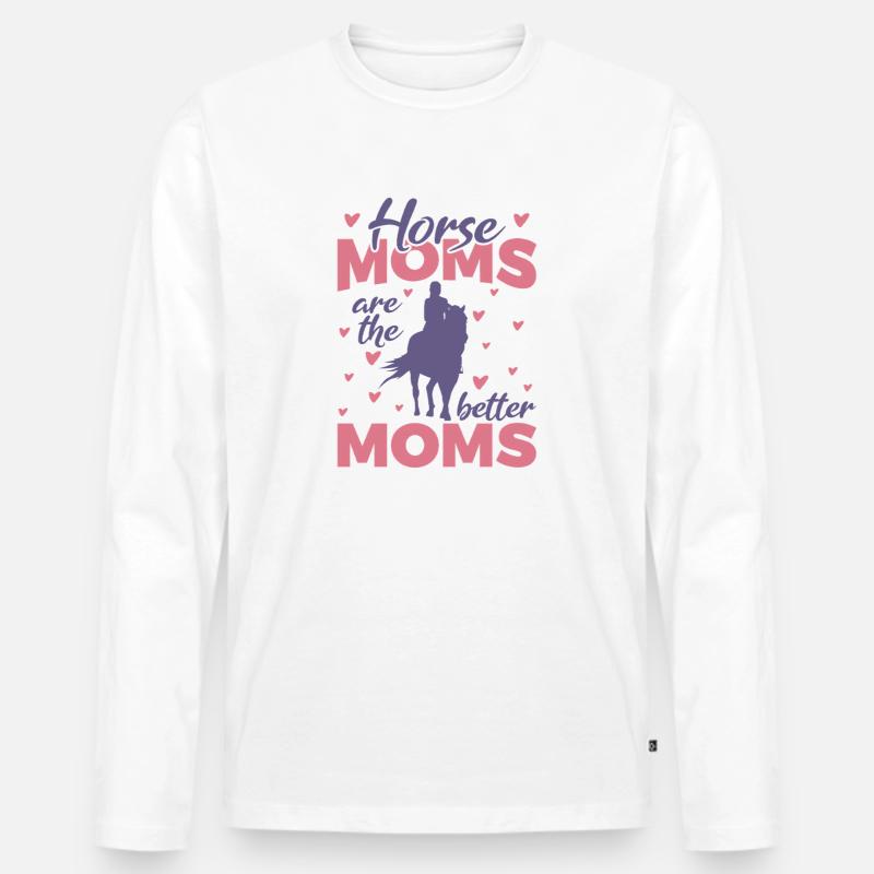 Pferdemutter - Männer Premium Bio Langarmshirt - Weiß