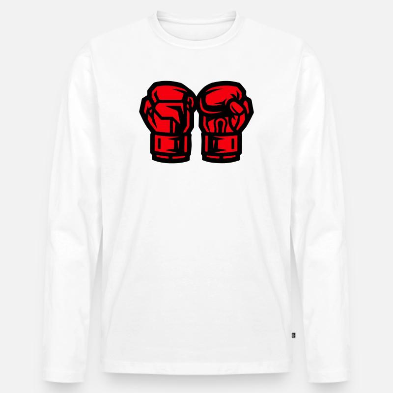 Boxhandschuhe Symbol Boxen - Männer Premium Bio Langarmshirt - Weiß