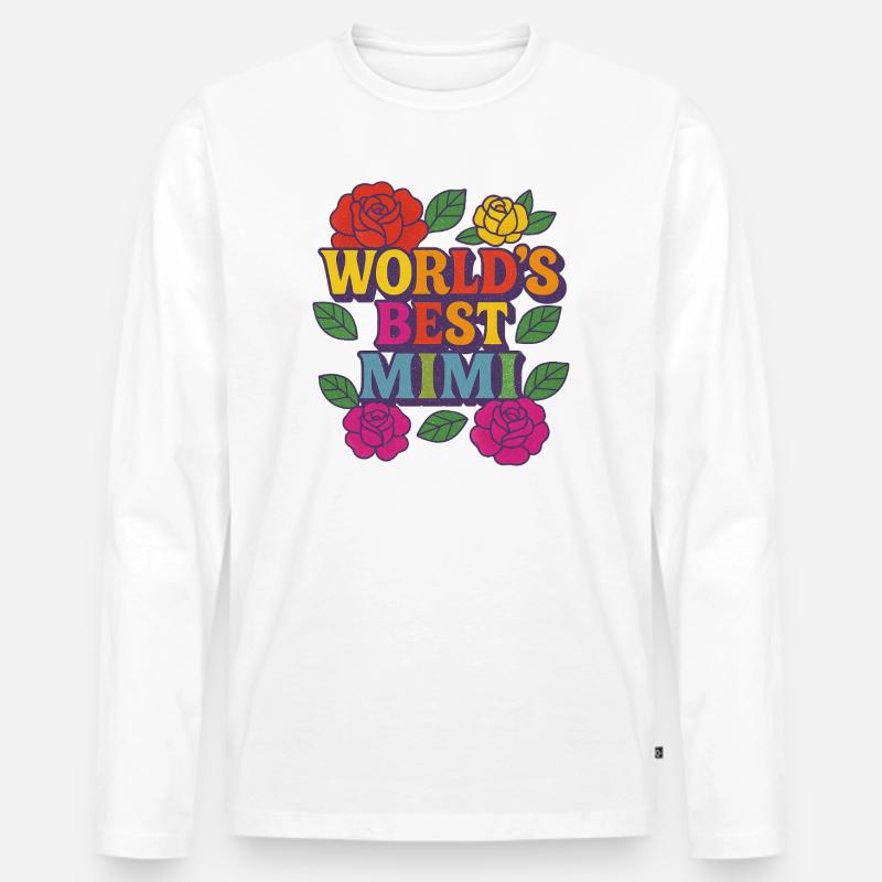 Die beste Mutter der Welt - Männer Premium Bio Langarmshirt - Weiß