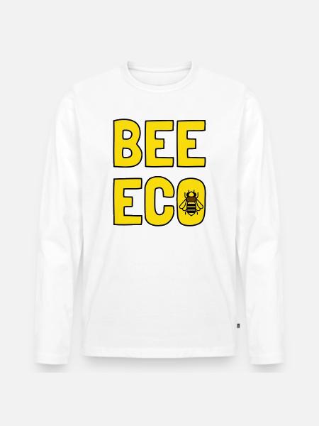 Bee Eco Bee Yellow Pollen - Men's Premium Organic Long Sleeve Shirt - white