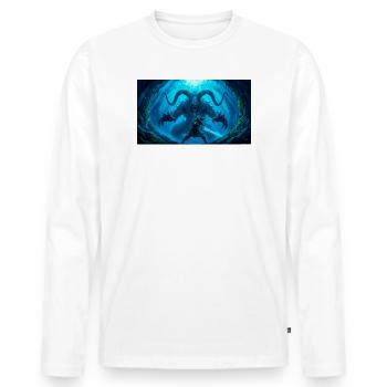 Beowulf kämpft mit dem Ancient Sword Nord gegen das Monster - Männer Premium Bio Langarmshirt - Weiß - Vorne - Nico (187cm)