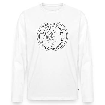Plan de pizza Hamster Balanced Bike - T-shirt manches longues Premium bio Homme - blanc - Devant - Nico (187cm)
