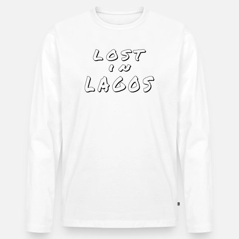 Lost in Lagos – Algarve Design - Männer Premium Bio Langarmshirt - Weiß