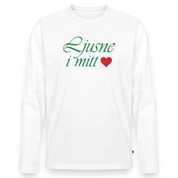 Illumine mon cœur - T-shirt manches longues Premium bio Homme - blanc - Devant - Nico (187cm)