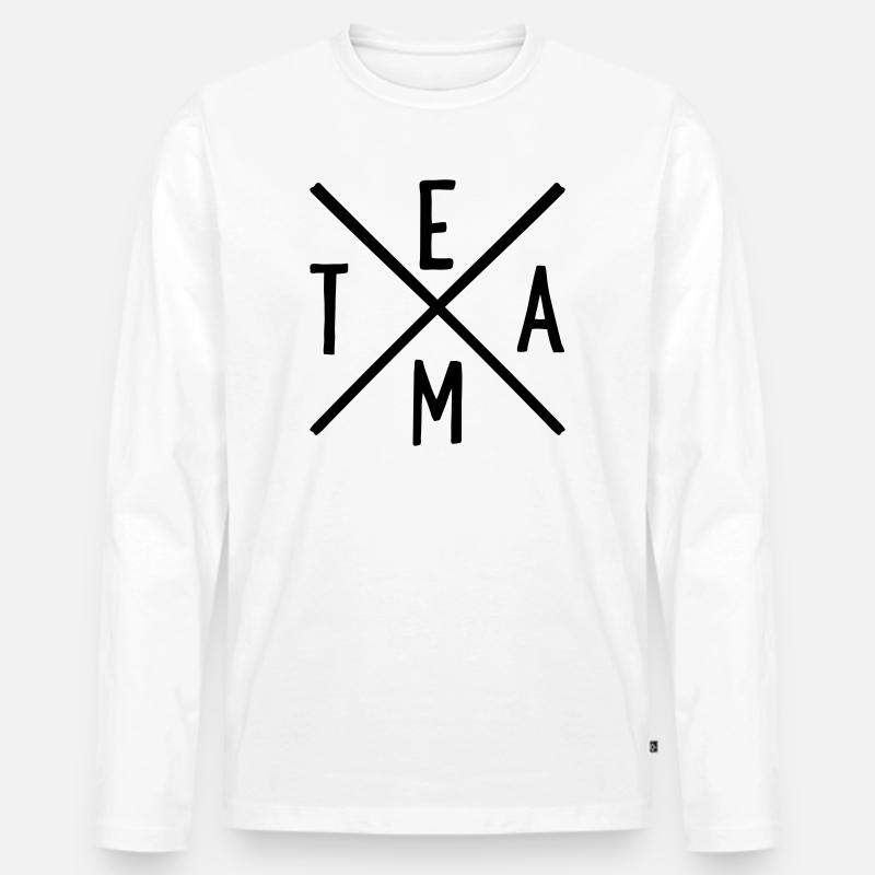 Team - Männer Premium Bio Langarmshirt - Weiß