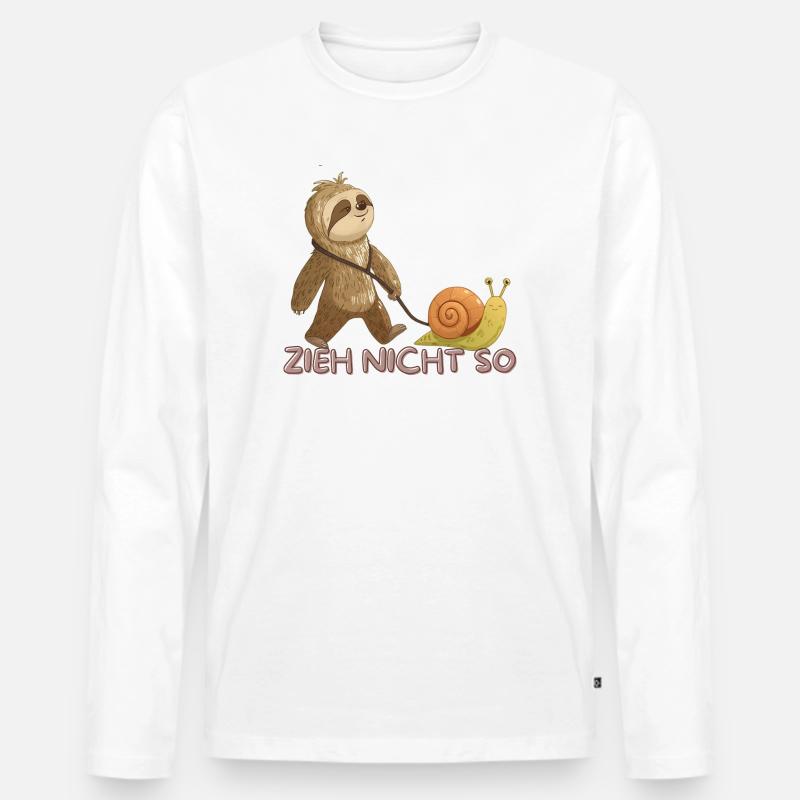 Zieh Nicht So – Langsame Freundschaft - Männer Premium Bio Langarmshirt - Weiß