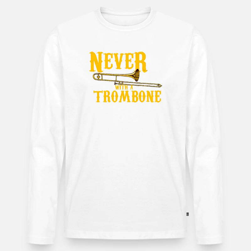 Versteht nie: Posaunenmädchen - Männer Premium Bio Langarmshirt - Weiß