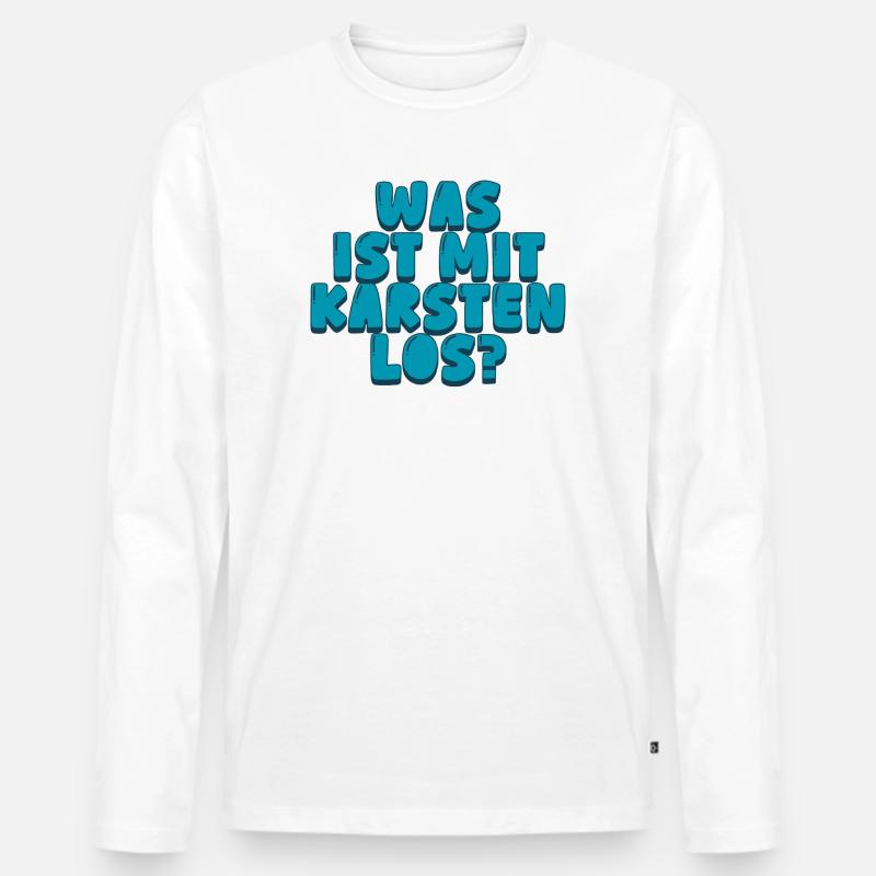 Was ist mit Karsten los? - Männer Premium Bio Langarmshirt - Weiß