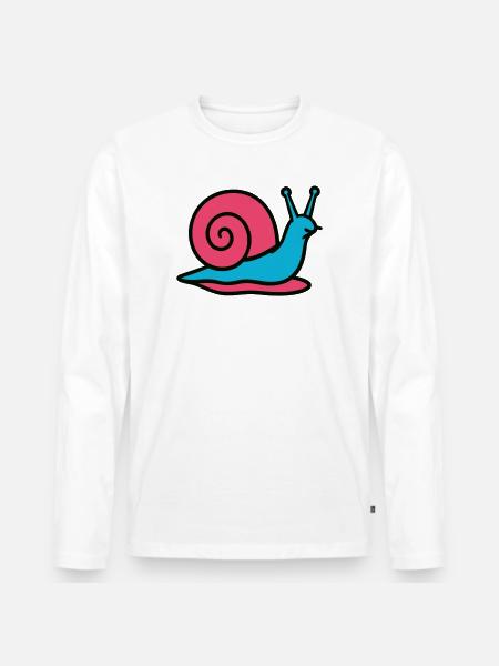 Snail Pop Art Gastropod Vegetable Garden - Men's Premium Organic Long Sleeve Shirt - white