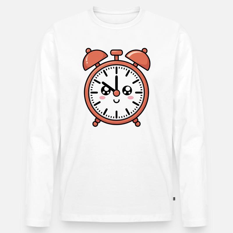 Wecker - Männer Premium Bio Langarmshirt - Weiß