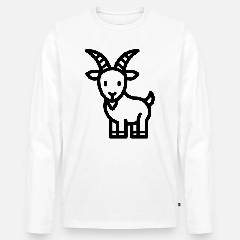 Ziege - Männer Premium Bio Langarmshirt - Weiß