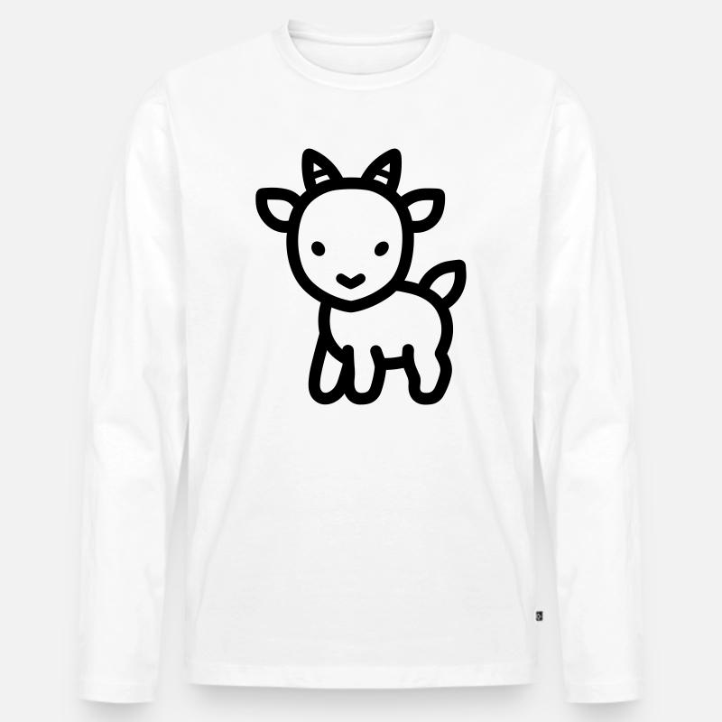 Ziege - Männer Premium Bio Langarmshirt - Weiß