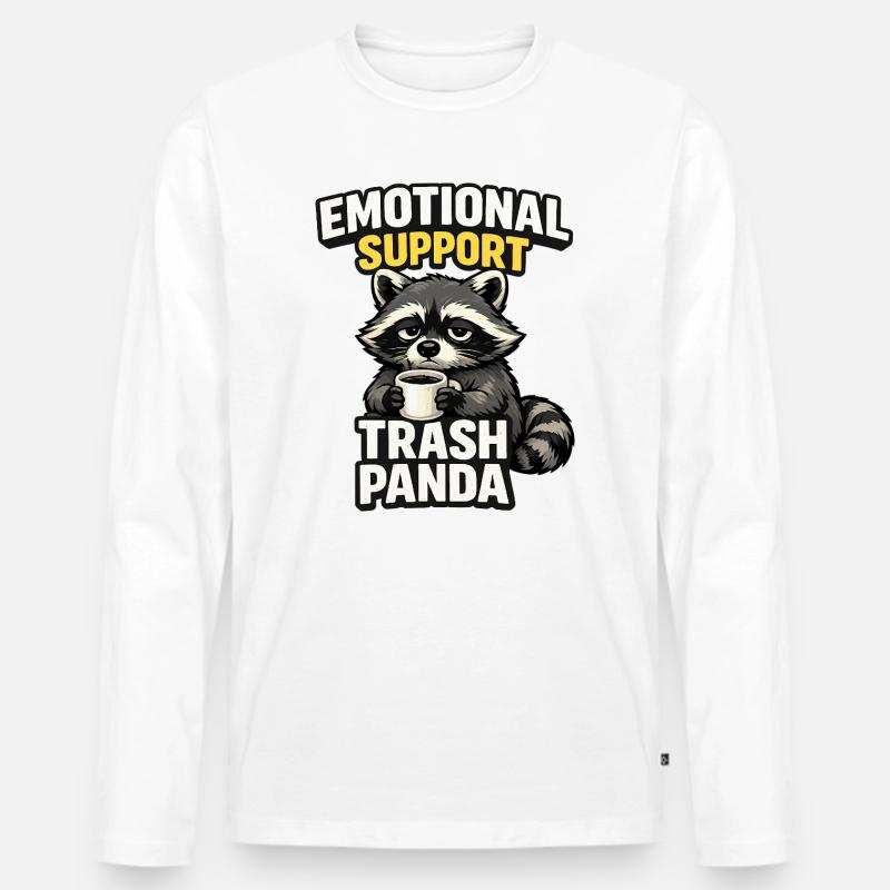 Emotionale Unterstützung Trash Panda - Männer Premium Bio Langarmshirt - Weiß