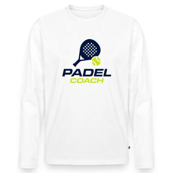 Padel Coach Sports Club Trikotdesign - Männer Premium Bio Langarmshirt - Weiß - Vorne - Nico (187cm)