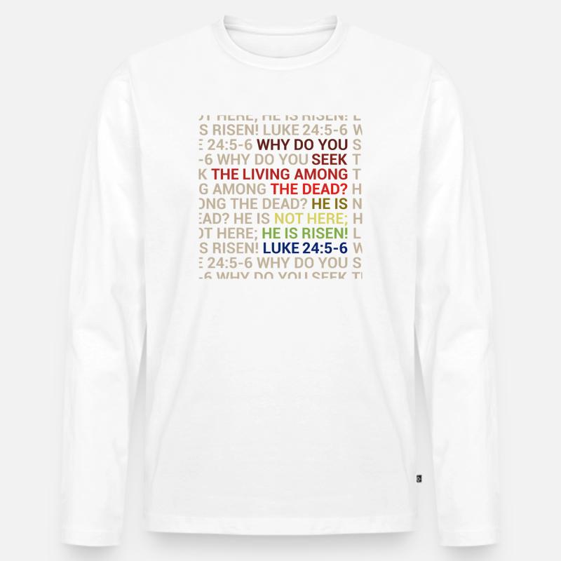 È risorto. - Maglia a manica lunga ecologica premium da uomo - bianco
