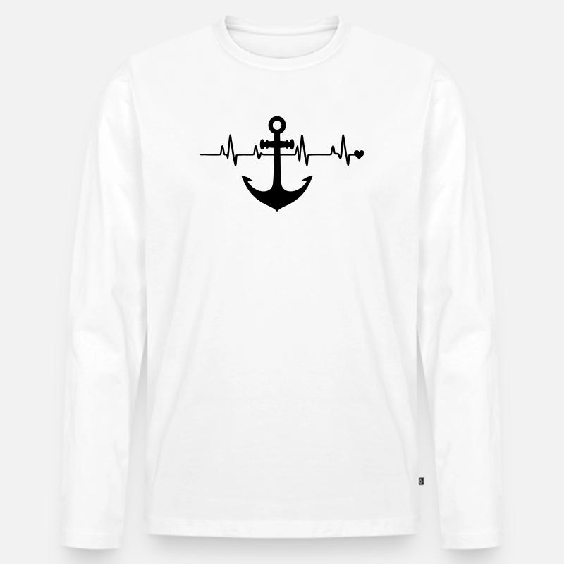 Anker  - Männer Premium Bio Langarmshirt - Weiß