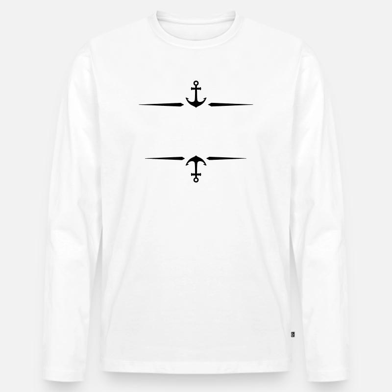 Anker symbol - Männer Premium Bio Langarmshirt - Weiß