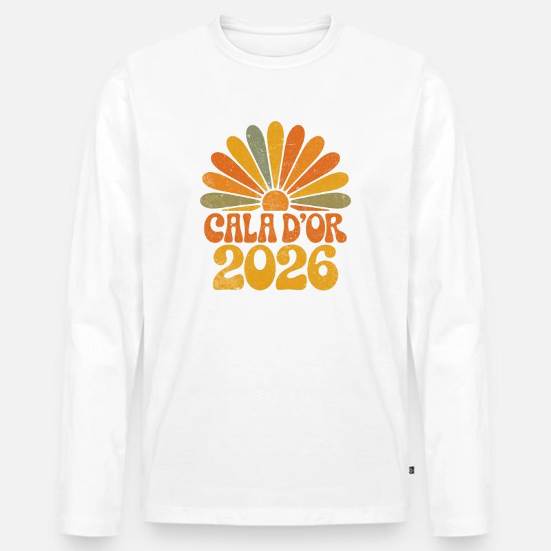 Cala d'Or 2026 Sonnenstrahlen - Männer Premium Bio Langarmshirt - Weiß