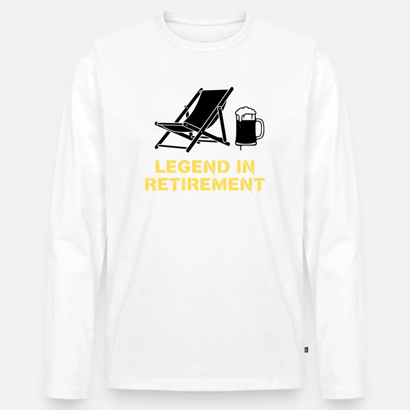 Retired Legend Rente Liegestuhl - Männer Premium Bio Langarmshirt - Weiß