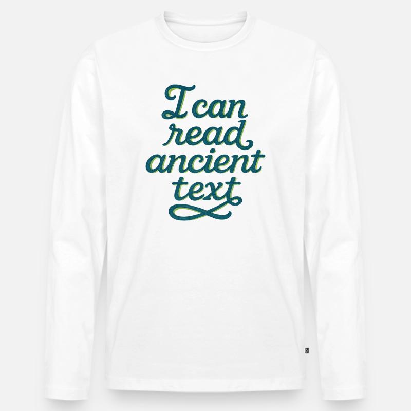 Antikes Script Tee - Männer Premium Bio Langarmshirt - Weiß