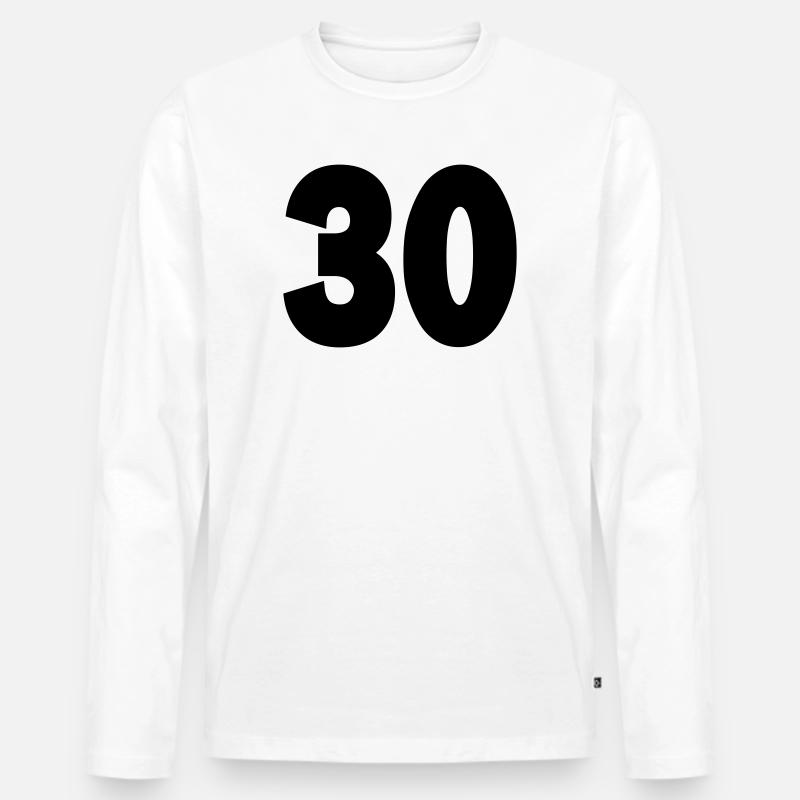 30 - Männer Premium Bio Langarmshirt - Weiß