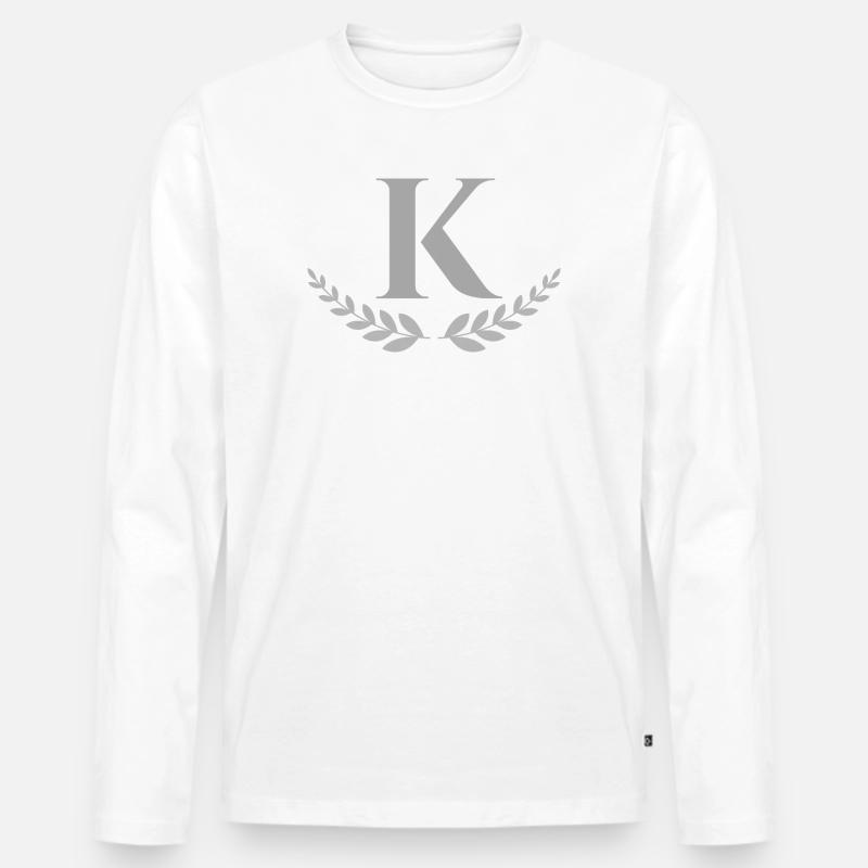 K - Männer Premium Bio Langarmshirt - Weiß